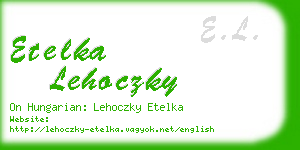 etelka lehoczky business card